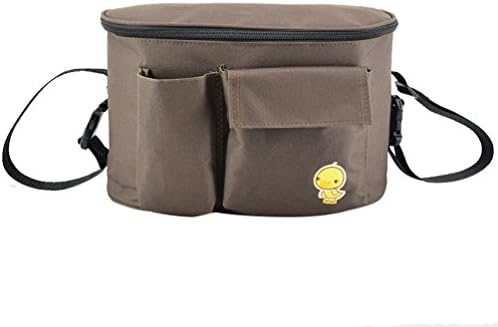 Jitong Printed Stroller Organisers Pram Bag for Mom Large Capacity Crossbody Baby Pushchair Storage Bags (Coffee #1, 30 * 15 * 19.5cm)