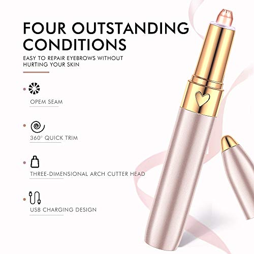 Eyebrow Trimmer, Rechargeable Eyebrow Razor, PainlessPrecision Eyebrow