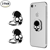 Fynix Cell Phone Ring Holder, 2 Pack Skull Design 360° Rotation Zinc Alloy Universal Smartphone Finger Ring Kickstand for iPhone 7 6 Plus SE, LG, Samsung Galaxy and Note series, Made by
