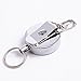 UNIQME Retractable Badge Reel Heavy Duty Key Reels Carabiner Key Ring Badge Holder Reel Clip for ID Card Key Keychain 2 Packs (Black and Sliver)