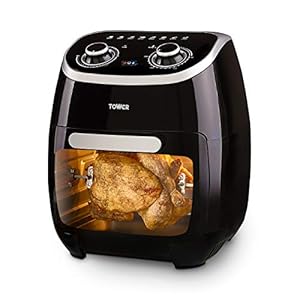 Tower-T17038-5-in-1-Air-Fryer-Oven-with-Rapid-Air-Circulation-Manual-Control-and-60-Minute-Timer-11-Litre-Black Tower T17038 Xpress 5-in-1 Manual Air Fryer Oven with Rapid Air Circulation, 60-Minute Timer, 11L, 2000W, Black