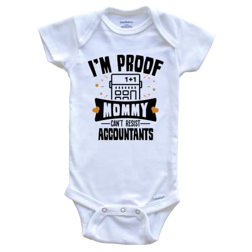 Funny Accounting Baby Bodysuit - I'm Proof Mommy Can't Resist Accountants Baby Bodysuit, 0-3 Months White at Amazon