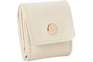Mini Travel Jewelry Organizer- Small Portable Jewelry Pouch, Foldable Multifunctional Jewelry Travel Case With Buckle White