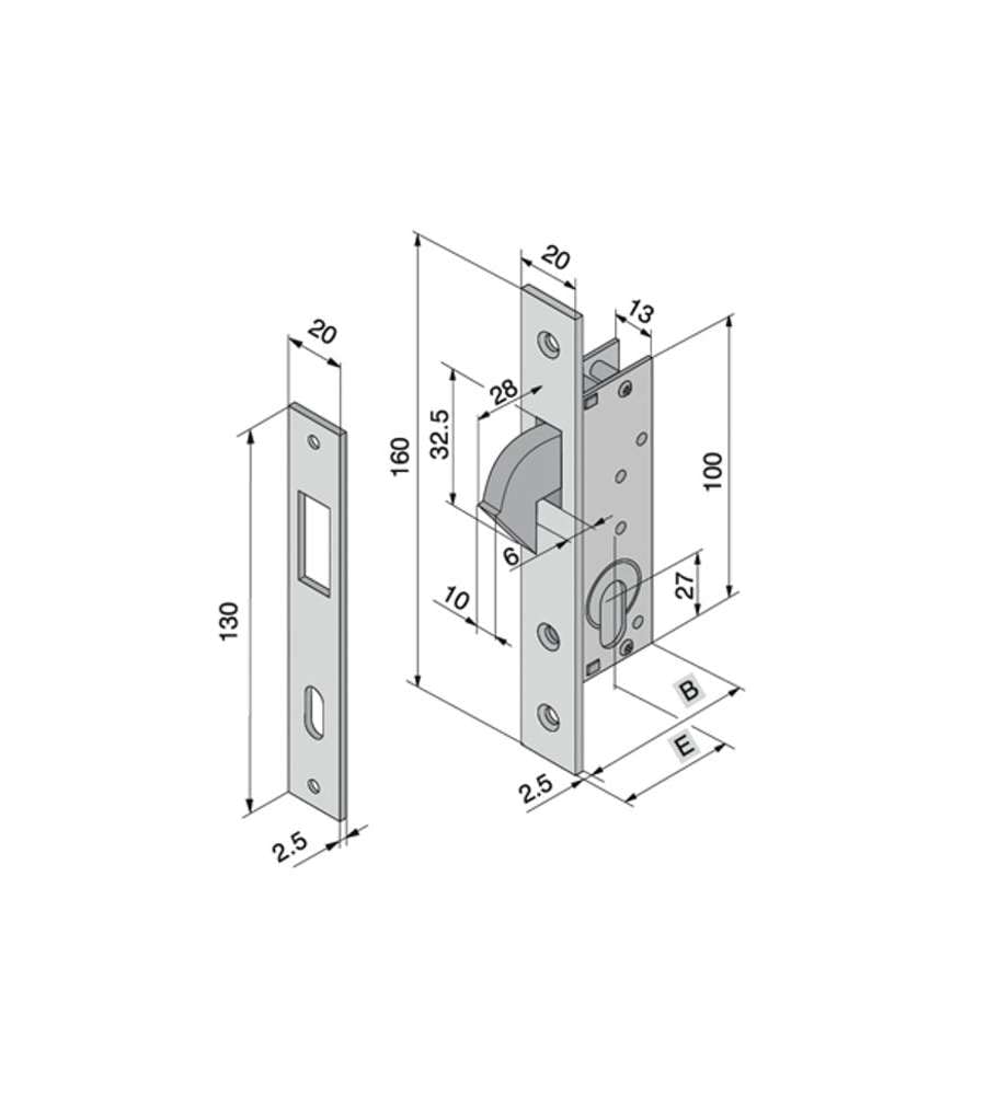 Welka 106.1601 Lock for Profiles
