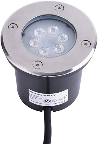Familite 7W LED Underground Path Light Yard Garden Landscape In-ground Well Lights Outdoor Decorative Spotlight, AC/DC 12V, IP67 Waterproof, 60° Beam Angle, Warm White
