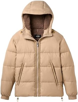 UGG Men's Ashbury Uggfluff Peacoat Jacket, Chestnut, XXL at Amazon