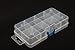 BangQiao 3 Pack Small Adjustable Plastic Storage Divider Box, Plastic Bead Organizer Box with 8 Grids, Clear