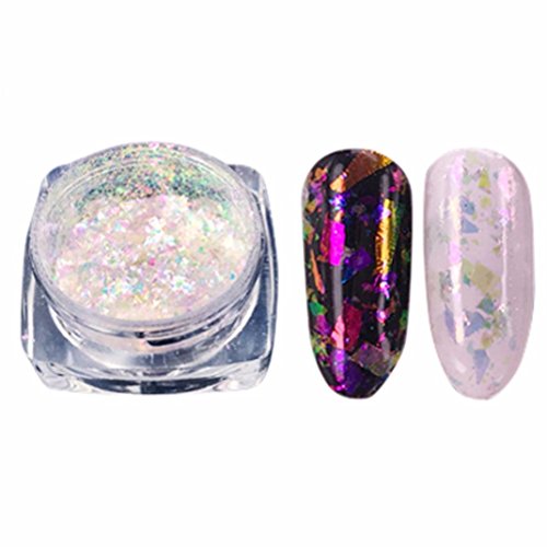 Lucoo Fashion Sexy Glitter Aluminum Flakes Magic Mirror Effect Powders Sequins Nail (A)
