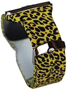SUPTG Yellow Leopard Replacement Band Strap for Samsung Gear S Smartwatch With Classic Buckle