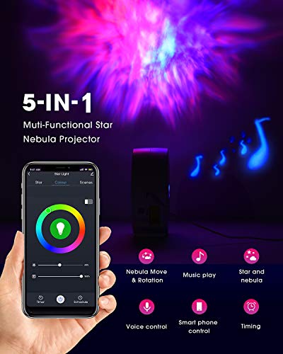 LED Alexa Sternenhimmel Projektor,SUPPOU Smart Nachtlicht 3D Galaxy Sternenprojektor Lampe Kinder Erwachsense mit RGB Dimming/Stimmenkontrolle/WiFi Verbindung/Kompatibel Alexa Google Assistant