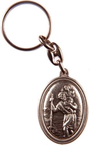 st christopherst christopher Saint Christopher Medal Keyring. Travellers Saint Christopher Charm Medal.
