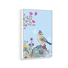 Framed Canvas Wall Art for Living Room, Bedroom Chinese Ink Birds and Flowers Canvas Prints for Home Decoration Ready to Hanging - 16x24 inches
