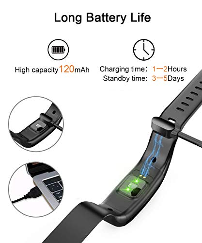 Fitness Tracker Watch, Activity Tracker with Heart Rate Monitor, Smart Watch with IP67 Waterproof, Smart Bracelet with Sleep Blood Pressure Monitor, Pedometer Watch for Android and iOS Smartphone - Thumbnail 6