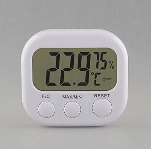 1 White Mini Digital Indoor LCD Display Thermo Hygro Meter Thermometer Hygrometer with Stand