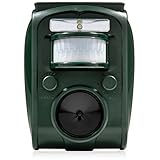 Hydobond Solar Ultrasonic Animal and Pest Repeller â€“ Waterproof Outdoor Animal Sound Repellent- Solar Powered Battery with USB Included - Effective Against Cats, Skunks, Squirrels, Dogs, Deer etc