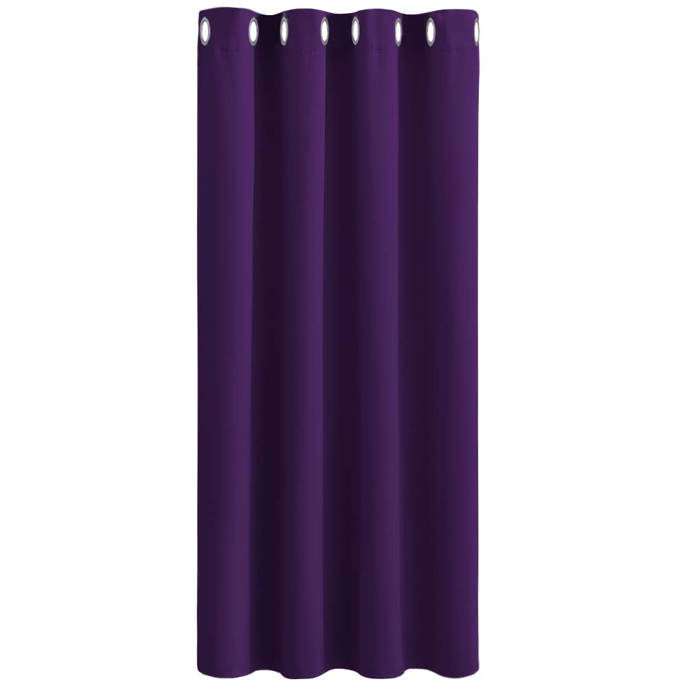 PONY DANCE Kids Blackout Curtain - Thermal Room Darkening & Energy Saving Blackout Curtain Eyelet Top Kitchen Panel for Girls' Room/Bedroom/Nursery, W 52" x L 54", 1 PC, Purple
