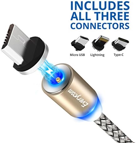 Everycom Snap On Magnetic Charging Cable for Apple | Android | Type C Smartphones ((1.0 Metres) Metres) Gold