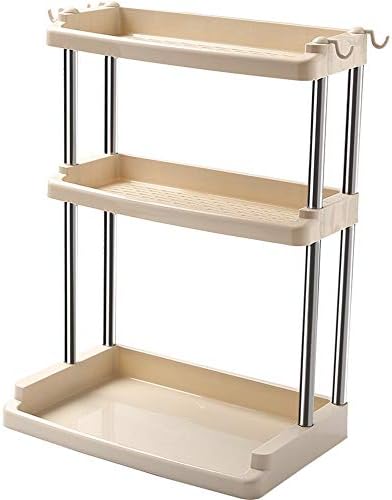 HAIBUHA0 Kitchen Shelf Multifunction Multi-layer Seasoning Rack Countertop Storage Shelf (color : Apricot, Size : 3 layer)