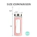Kodrine 20oz Glass Tumbler with Straw and Lid Reusable Ice Coffee Cup- BPA Free Pink