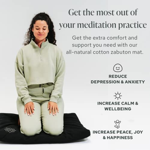 Mindful & Modern Zabuton Meditation Mat Cotton Filled Yoga and