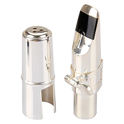 image for Aibay Bb Tenor Saxophone Metal Mouthpiece with Cap and Ligature Size #