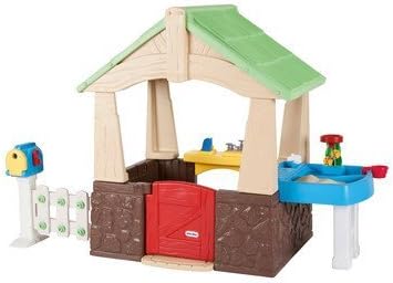 Children Playhouse Plastic Kids Outdoor Garden Backyard Log Cabin Fort Cottage