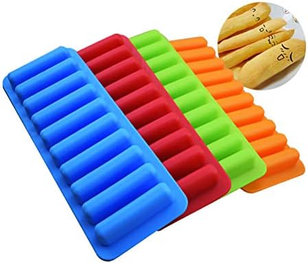 Ellis Silicone Mold Sausage Biscuit,4 PCS Cake DIY Chocolate Candy Molds Non-Stick Ice Cube Baking Tool Party(Random Color)