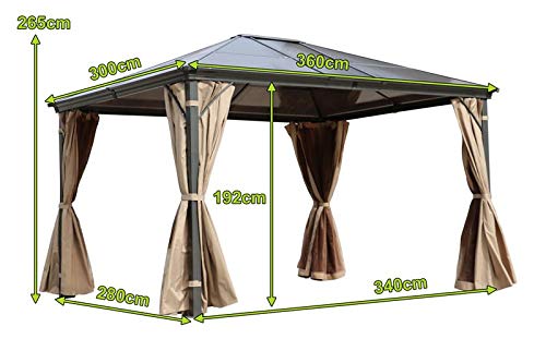 Outflexx Hardtop Pavillon, Aluminium, grau, 300 x 100 x 755 cm – Bild 6