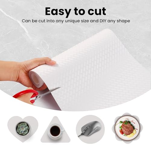 Shelf Liners for Kitchen Cabinets Non-Slip Drawer Liner 18 Inches x 20 FT Non Adhesive Cabinet Liner Waterproof & Oil-Proof EVA Material Refrigerator Liner for Shelves