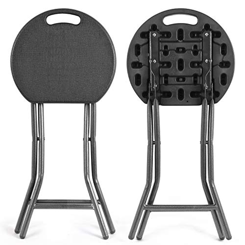 image for Rfiver Portable Folding Stools 18.1-Inch with Handle and 300 Pound Cap