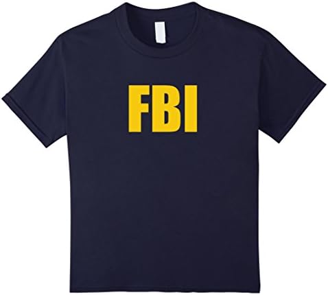 Kids FBI Agent Funny Halloween Costume Navy Gold Tee Shirt 10 Navy