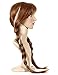 Anogol Hair Cap+Movie Cosplay Wig Brown Braid for Halloween (Brown,1-Pack)
