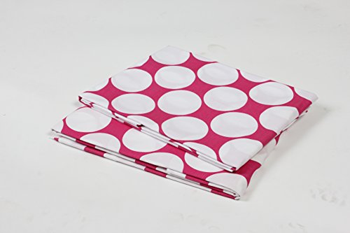 Bacati Large Dots Crib Fitted Sheet, Bright Pink