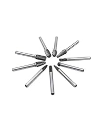 Juego de 10 quemadores de carburo YUFUTOL de doble corte con vástago giratorio de 1 4 de pulgada para taladro de molinillo troquelado, taladro de metal, pulido, grabado, perforación