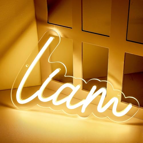 ATTNEON Liam Name Neon Sign,LED Liam Name Neon
