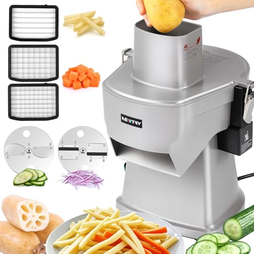 NEWTRY 4-in-1 Pro Electric Vegetable Slicer Apple Dice Kitchen | Stainless Steel Dice Slicer Slicer Interchangeable Blade Durable High Efficiency Restaurant Kitchen