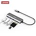 Lenovo USB C Hub, 5 In 1 Type C Adapter With 3 USB 3.0 Ports (5Gbps Transfer Speed), SD/TF Card Reader, Compatible For Type C Devices