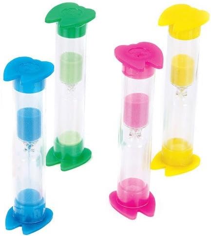 TOYSnPLAY 2 Minute Plastic Tooth-Shaped Sand Timer - 12 Pack