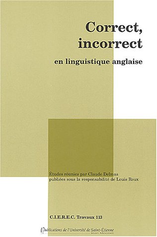 Correct, incorrect en linguistique anglaise