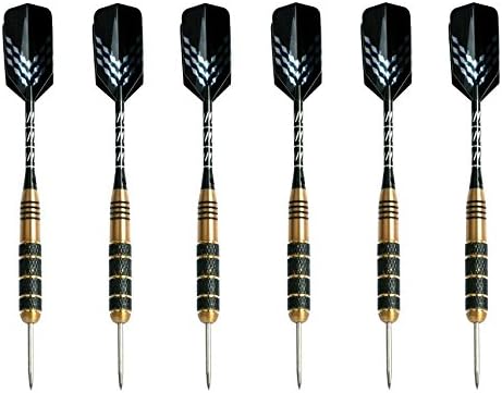 Steel Tip Darts (Set of 6) by Signature Sports – 23 Grams | Competition Grade Anodized Aluminum Shafts, Steel Barrels and Tips | Ultra Durable Slim Flight Darts | Premium Custom Case | SureGrip Technology (6 Pack)