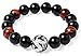 Areke 12mm Mens Glass Beads Bracelet Unisex Dragon King Pattern Beaded Stretch Bracelets