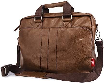 Leather Briefcase for Men fit 15.6 inch Laptop Travel Shoulder Messenger Bag Handbag Artificial Leather
