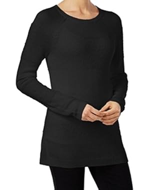 Textured Women's Large Crewneck Sweater Black L