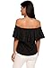 Sherosa Women's Off Shoulder Ruffles Solid Casual Blouse Loose Tops