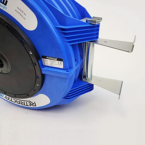 Macnaught Retractable Air/Water Hose Reel with 1/2 in. x 65 FT Hybrid Hose, 10 Year Warranty