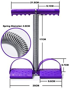 WKUK Elastic Sit Up Pull Rope Spring Tension Rope with Handle Foot Pedal Abdominal Trainers Multifunction Leg Exerciser Weight loss Fitness Yoga