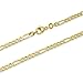 1mm thick 18K gold plated on solid sterling silver 925 stamped Italian diamond cut FIGARO curb link style chain necklace bracelet anklet with lobster claw clasp jewellery jewelry - Available in lengths: inch 6