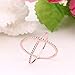 925 Sterling Silver Rose Gold Criss Cross Ring Engagement Wedding Band