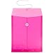 JAM PAPER Plastic Envelopes with Button & String Tie Closure - Letter Open End - 9 3/4 x 11 3/4 - Assorted Colors - 6/Pack