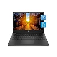HP 14 Laptop, Intel Celeron N4020, 4 GB RAM, 64 GB Storage, 14-inch HD Touchscreen, Windows 10 Home, Thin & Portable, 4K Graphics, One Year of Microsoft 365 (14-dq0060nr, 2021, Jet Black)